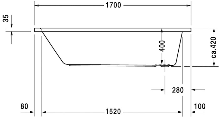 Акриловая встраиваемая ванна Duravit D-Code 700100000000000 1700 х 750