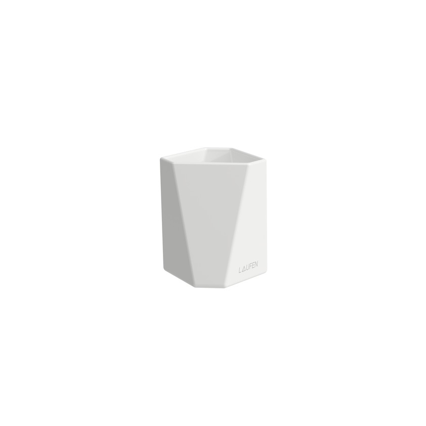 Стакан керамический  Laufen   Home collection TRIO Cup 8.7777.4.000.000.1, 85x80x100 мм, SaphirKeramik, цвет белый глянцевый,