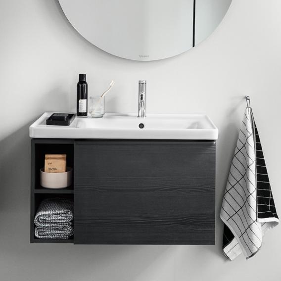 Тумба подвесная под раковину DURAVIT D-Neo DE425702222 784 мм х 452 мм, с выдвижным ящиком и открытой боковой полкой, белый глянцевый