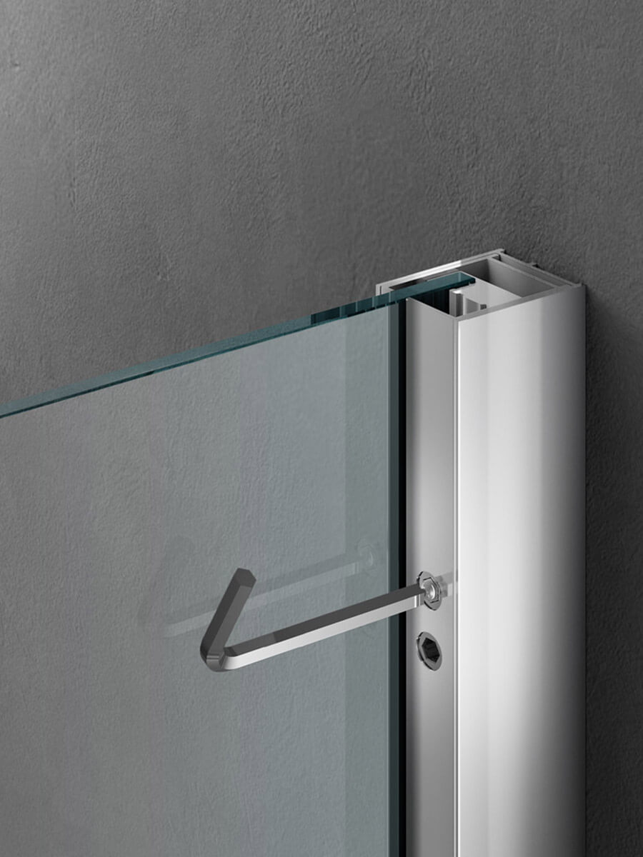 АКЦИЯ!!! ДОСТАВКА И УСТАНОВКА ПО МОСКВЕ В ПОДАРОК!!! Маятниковая дверь в нишу Provex Jolly JN 2100 JN 05 GL с боковым элементом