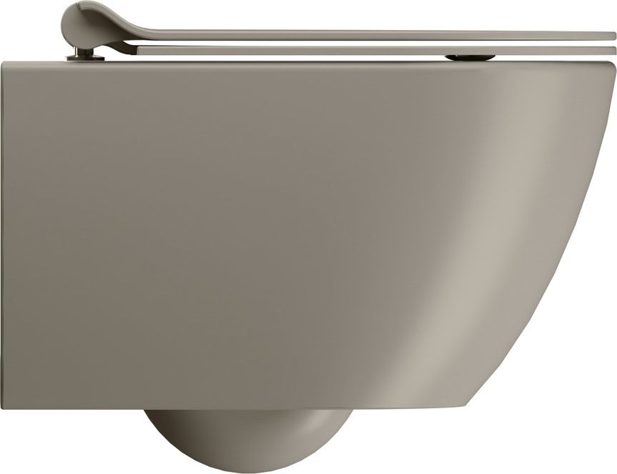 Унитаз подвесной безободковый GSI PURA 8816FR505 500 мм х 360 мм, с Swirlflush 2.0, с крепежом, цвет Tortora Matte (старый артикул 881605 / 8816FR205)