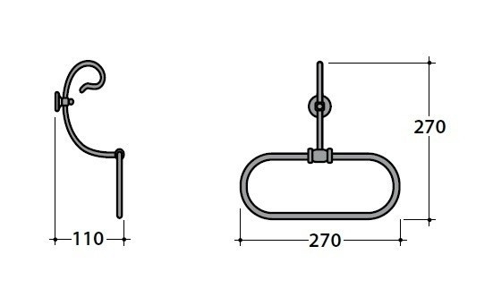 Полотенцедержатель кольцевой, настенный GLOBO PAESTUM PA046 Состаренный металл