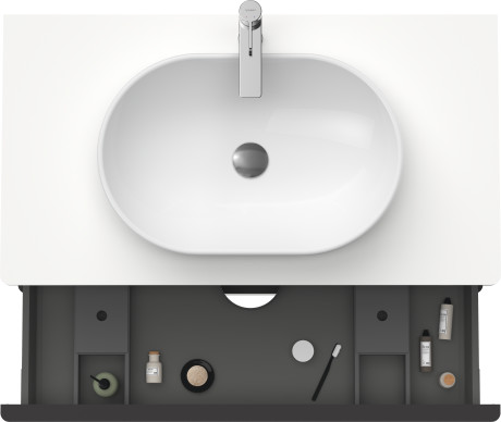 Тумба подвесная под раковину DURAVIT D-Neo DE4968041818 550 мм х 1000 мм, с двумя выдвижными ящиками и консолью, белый матовый