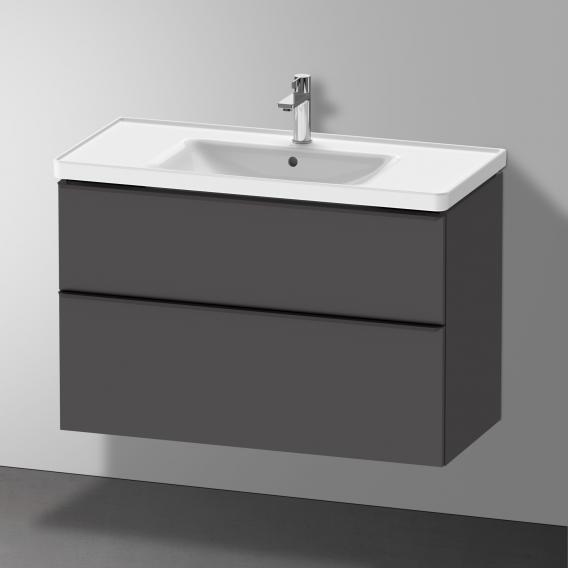 Тумба подвесная под раковину DURAVIT D-Neo DE435604949 984 мм х 452 мм, с выдвижным ящиком и выдвижным отделением, графит матовый