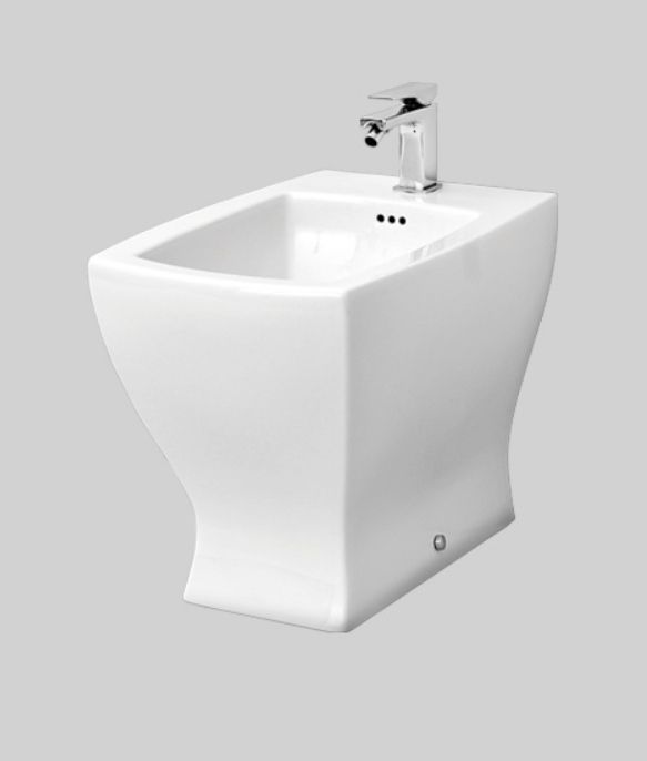 Биде напольное ARTCERAM JAZZ JZB002 01 00 540 мм х 360 мм, с отверстием под смеситель, с переливом, c креплением, белый глянцевый