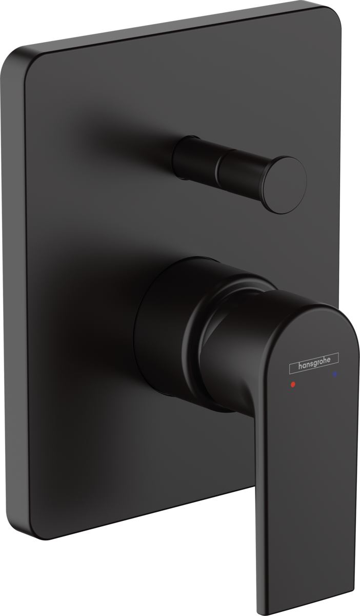 Смеситель для ванны однорычажный HANSGROHE Vernis Shape 71458670 скрытого монтажа, матовый чёрный