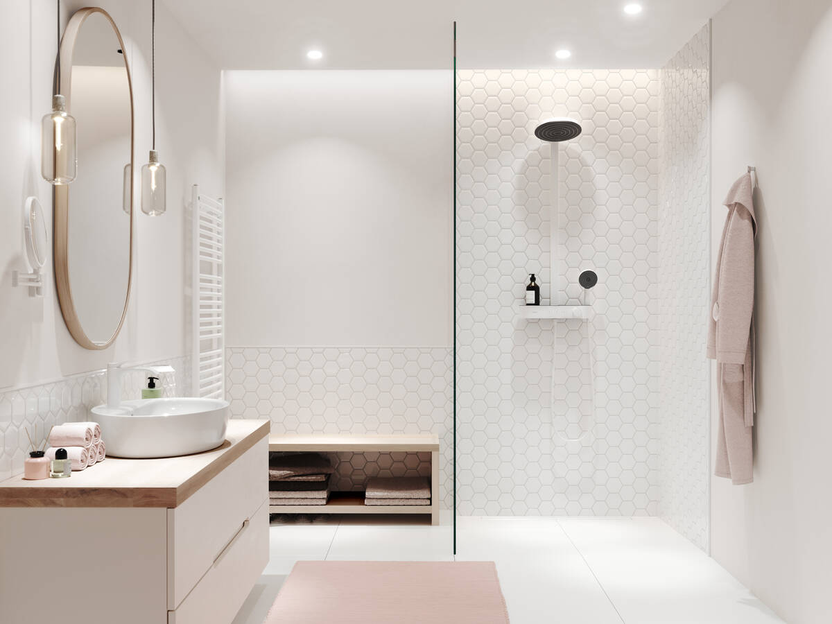 Душевая система с термостатом для душа Hansgrohe Pulsify S 24240700 Showerpipe 260 2 jet, белый матовый