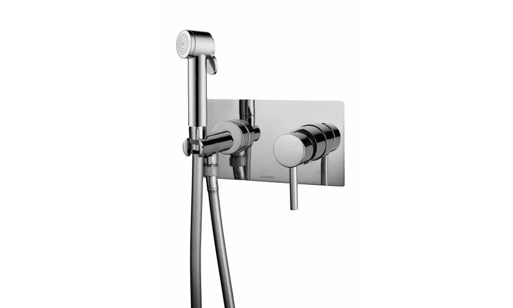 Гигиенический душ со смесителем Bossini Cube Brass Z005393 Хром (комплект)