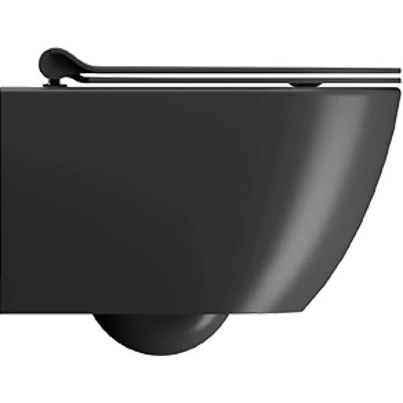 Унитаз подвесной безободковый GSI PURA 8816FR526 500 мм х 360 мм, с Swirlflush 2.0, с крепежом, цвет Чёрный матовый Ardesia (старый артикул 881626 / 8816FR226)