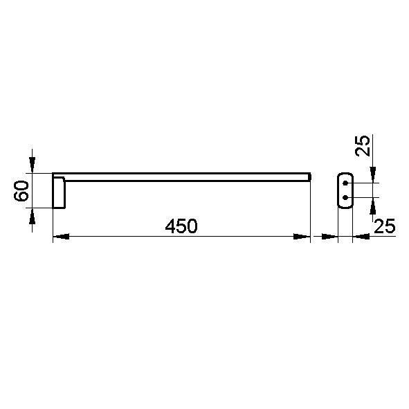 Держатель для полотенца Keuco Edition 400 11520 050000 одинарный, никель шлифованный 45 см