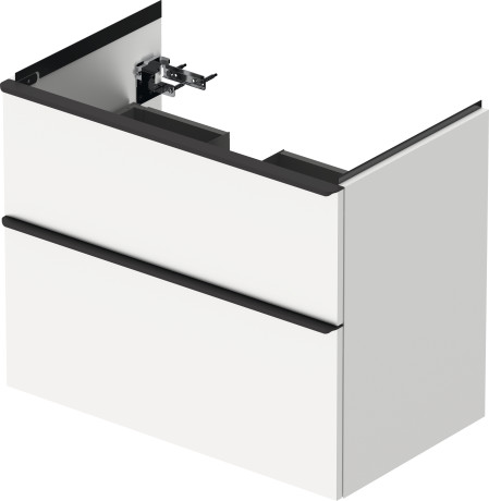 Тумба подвесная под раковину DURAVIT D-Neo DE435701818 784 мм х 452 мм, с выдвижным ящиком и выдвижным отделением, белый матовый
