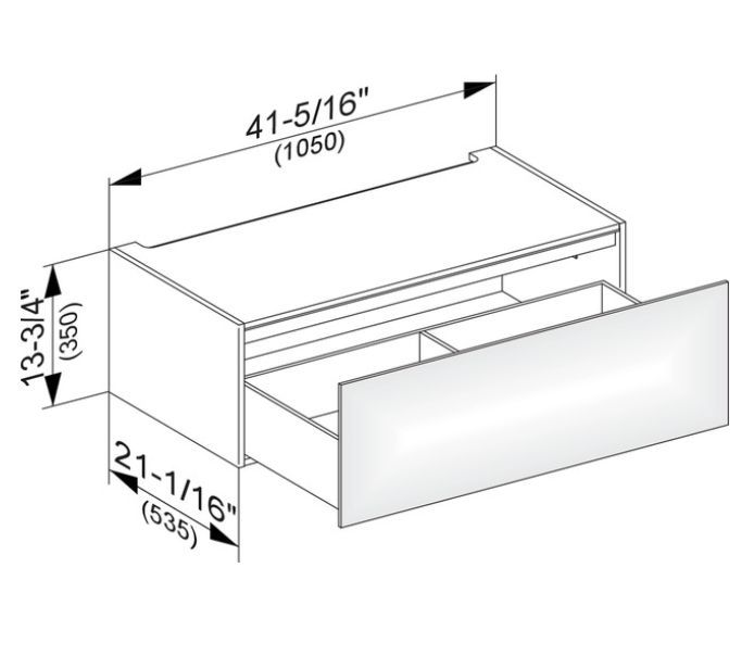 Модуль нижнего шкафа KEUCO EDITION 11 31312 390000 для встройки снизу, с одним выдвижным ящиком, корпус/фасад структурный лак, антрацит