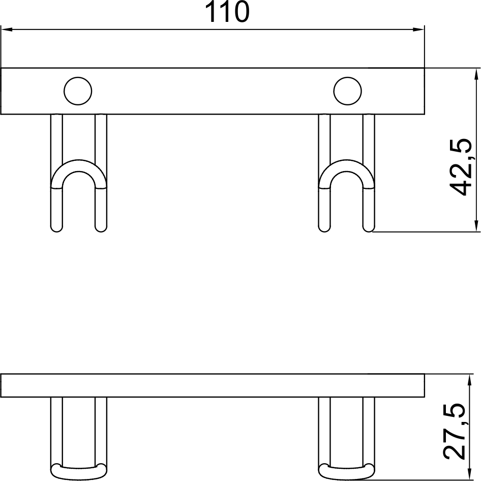 Крючок двойной Novaservis Metalia Wire programme 6056.0 хром