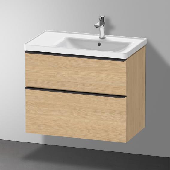 Тумба подвесная под раковину DURAVIT D-Neo DE435803030 784 мм х 452 мм, с выдвижным ящиком и выдвижным отделением, натуральный дуб