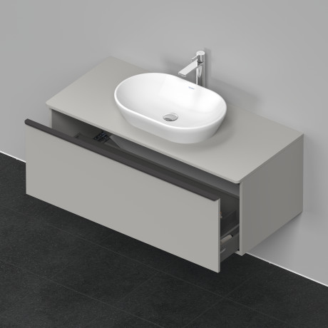 Тумба подвесная под раковину DURAVIT D-Neo DE494900707 1200 мм х 550 мм, с 1 выдвижным ящиком и консолью, бетонно-серый матовый