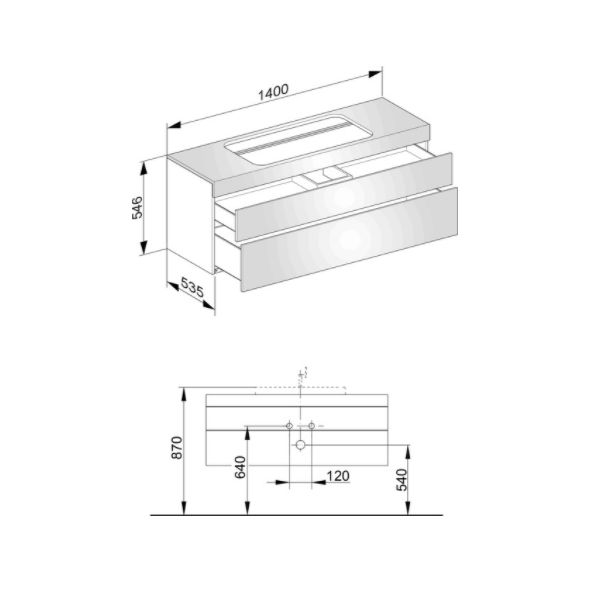 Тумба подвесная под раковину KEUCO EDITION 11 31583 390100 корпус/фасад структурный лак, антрацит