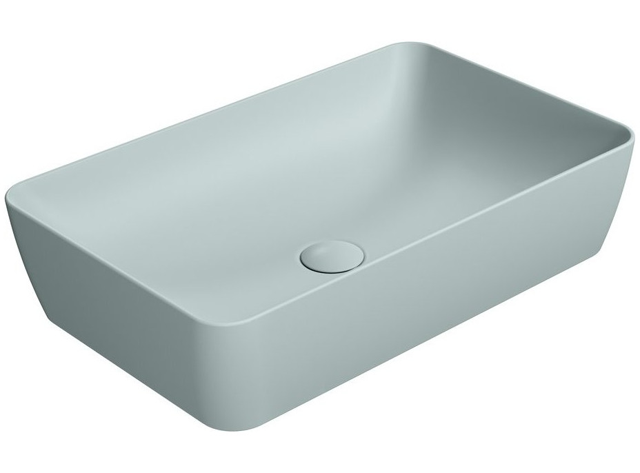 Раковина накладная GSI NUBES 903615 600 мм х 380 мм, без отверстия под смеситель, цвет Ghiaccio Matte