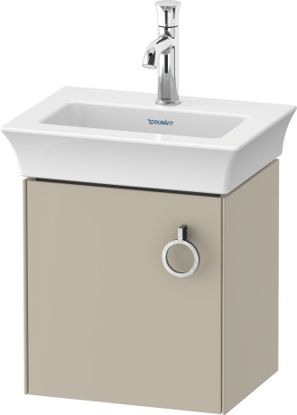 Тумба подвесная левая DURAVIT White Tulip WT4250LH3H3 298 мм х 384 мм, с одним выдвижным ящиком, с ручкой, тёмно-серый глянцевый