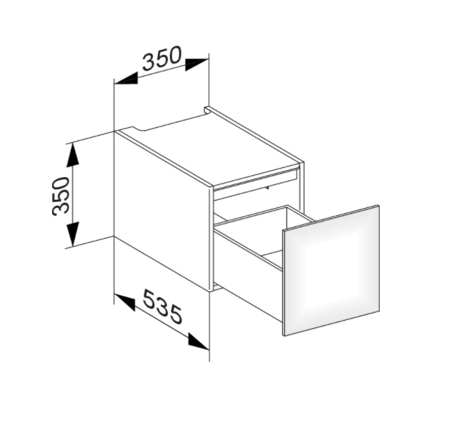 Модуль нижнего шкафа KEUCO EDITION 11 31310 850000 для встройки снизу, с одним выдвижным ящиком, корпус/фасад шпон, табачный дуб