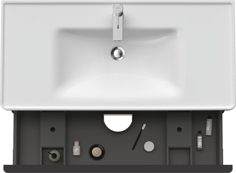 Тумба подвесная под раковину DURAVIT D-Neo DE435603030 984 мм х 452 мм, с выдвижным ящиком и выдвижным отделением, натуральный дуб