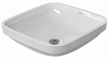 Раковина встраиваемая снизу Duravit DuraStyle 0373370022 без отверстий  под смеситель, с переливом, белая 