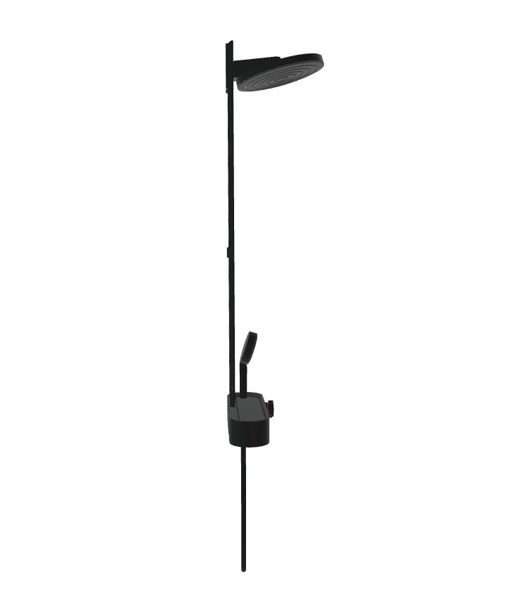 Душевая система с термостатом для душа Hansgrohe Pulsify S 24240670 Showerpipe 260 2 jet, матовый чёрный