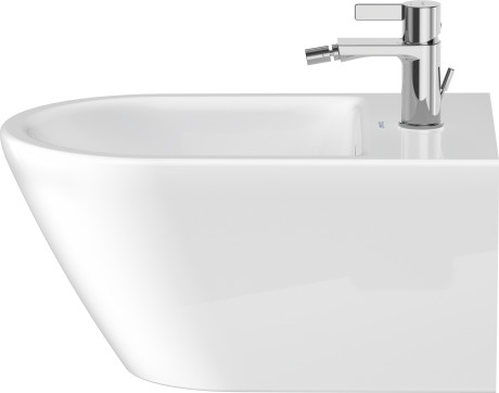 Подвесное биде Duravit D-Neo 2294150000 370 мм х 540 мм, c отверстием под смеситель, с переливом, с креплением Durafix, белое