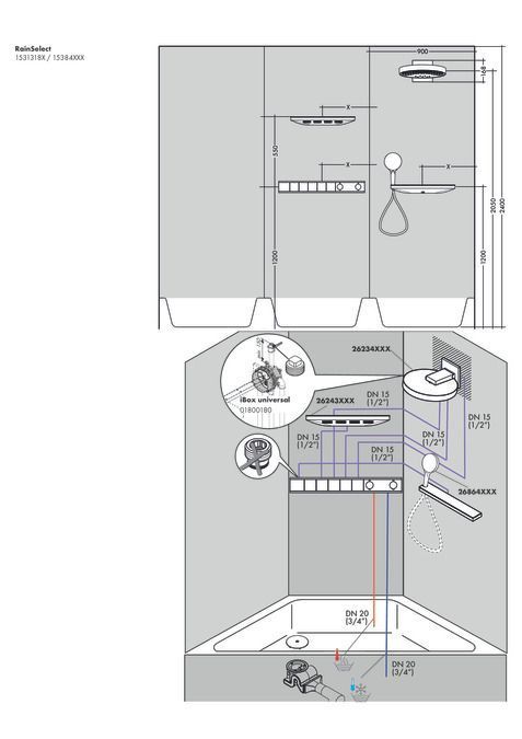 Термостат для душа Hansgrohe RainSelect 15384700 5 потребителей белый матовый