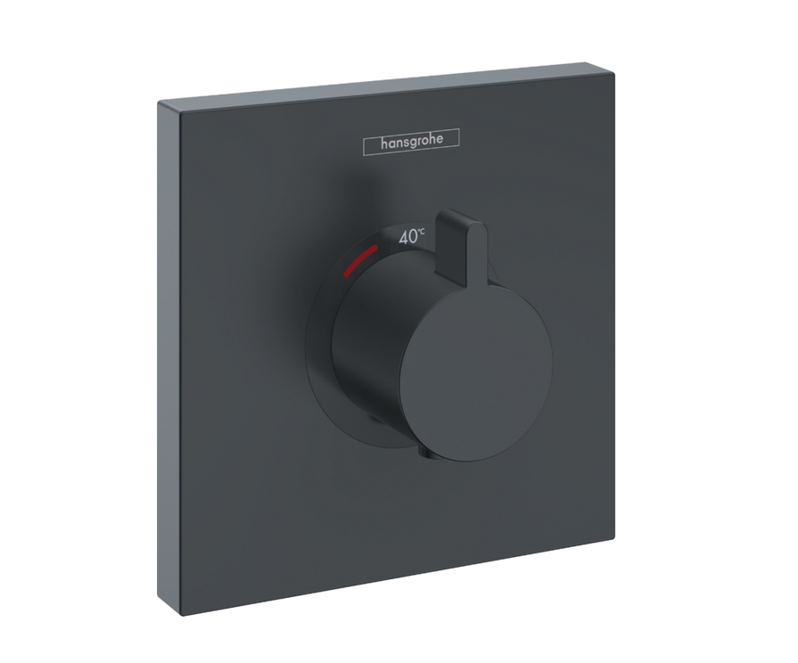 Квадратная наружная часть термостата Hansgrohe Shower Select Highflow 15760670 Цвет чёрный матовый