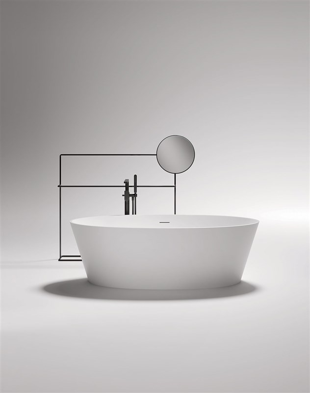 Ванна отдельностоящая TREESSE ALMA V015BL 800 мм х 1750 мм, из композита Solid Surface, белый глянцевый