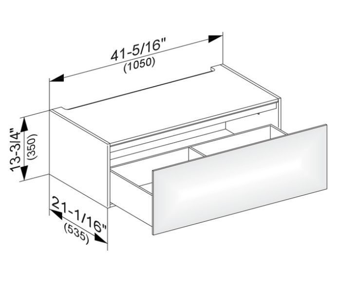 Модуль нижнего шкафа KEUCO EDITION 11 31312 180000 для встройки снизу, с одним выдвижным ящиком, корпус матовый лак/фасад глянцевое стекло, кашемир