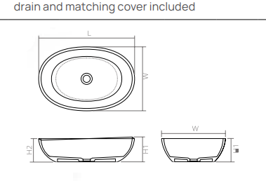 Раковина накладная DEA DESIGN  Countertop basin  DD9077 600 R4    600х400хh145/155 мм, из полимера Glasstech, д/клапан хром, цвет Smoky Black R4