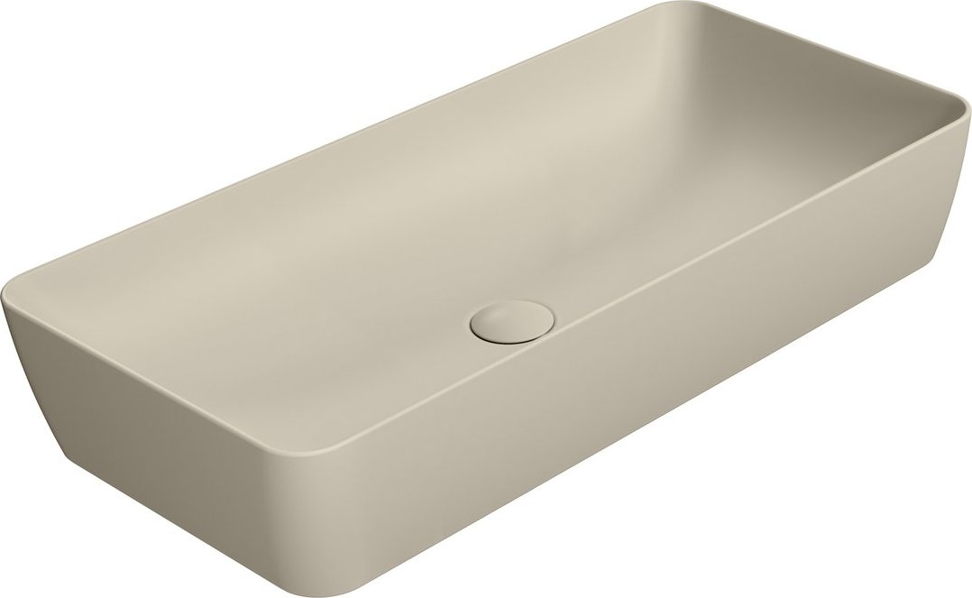 Раковина накладная GSI NUBES 904008 800х400 мм, без отверстия под смеситель, без перелива, цвет Creta Matte