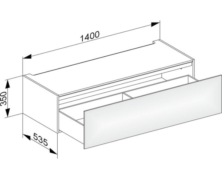 Модуль нижнего шкафа KEUCO EDITION 11 31313 850000 для встройки снизу, с одним выдвижным ящиком, корпус/фасад шпон, табачный дуб