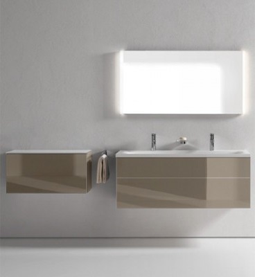 Тумба под умывальник Keuco ROYAL REFLEX 34070 140000 487 мм х 996 мм х 450 мм, корпус матовый лак/фасад стекло трюфель