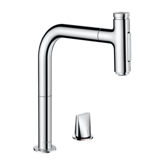 Смеситель для кухни на 2 отверстия Hansgrohe Metris Select M71 73818000 Хром