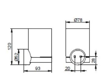 Держатель стакана со стаканом KEUCO Collection Reva 12850 379000 Чёрный матовый