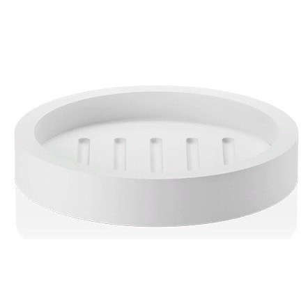 Мыльница настольная, круглая DECOR WALTHER  STONE SA   0973450    Ø 11,5 х 2 см, из композита Solid Surface, цвет белый матовый