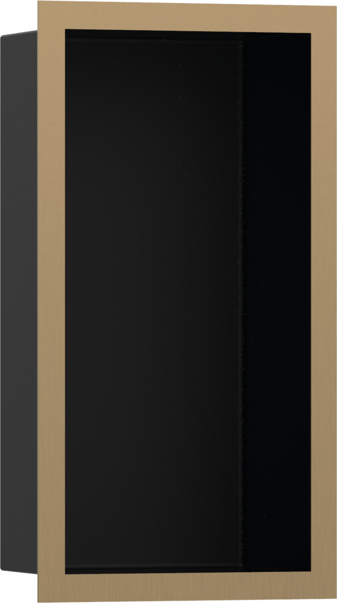 Настенный короб HANSGROHE XtraStoris Individual 56095140 с дизайнерской рамой, 300 мм х 150 мм х 100 мм, матовый чёрный/шлифованная бронза