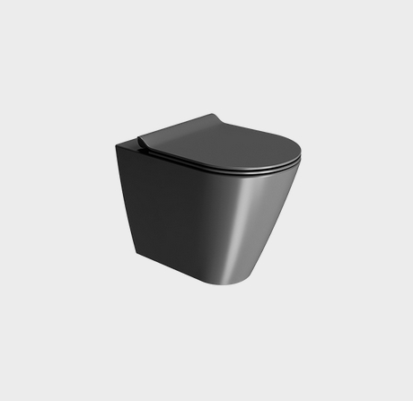 Унитаз приставной GSI KUBE X 941026 для крепежа FISSVBT, Swirlflush, цвет Чёрный матовый Ardesia