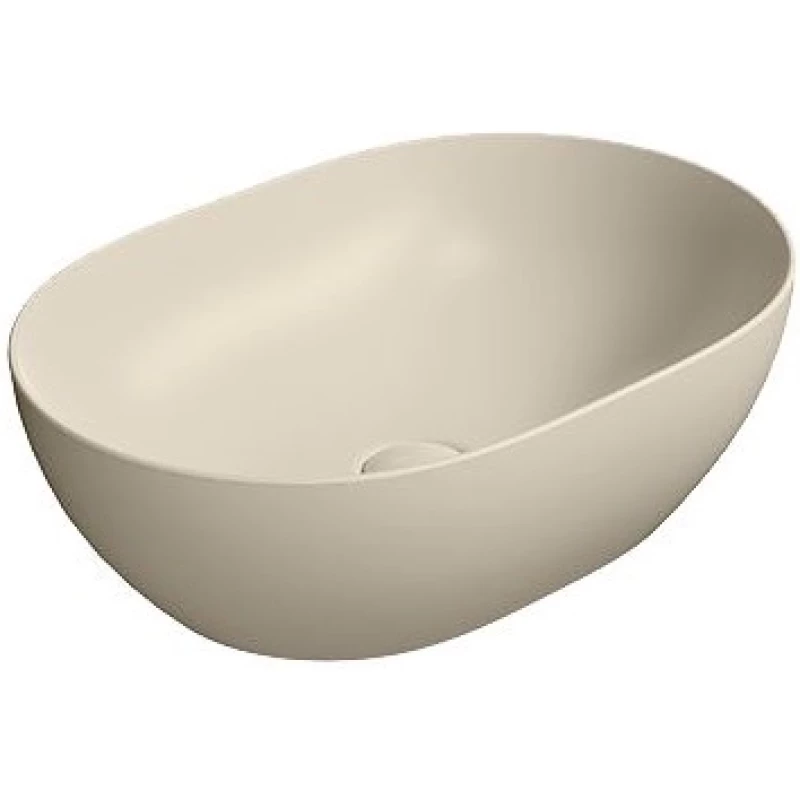 Раковина-чаша накладная овальная GSI PURA 886008 500 мм х 350 мм, без отверстия под смеситель, цвет Creta Matte