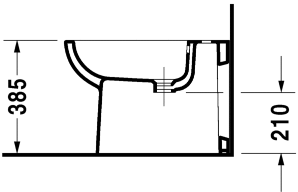 Напольное биде Duravit D-Code 22411000002 с переливом, с креплением, пристенный вариант, белое