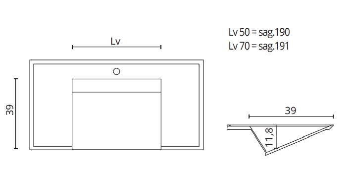 Раковина встраиваемая BMT IKON TRIA RIM 870 811 094 02.4 TRR   940х22х502 мм, с отверстием под смеситель, c бортиком, белый матовый