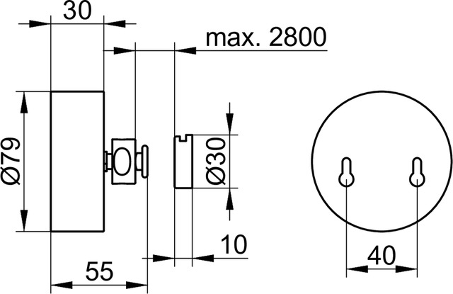 Веревка для белья в комплекте с держателем  2,80 м KEUCO UNIVERSAL 04979 010001 цвет Хром
