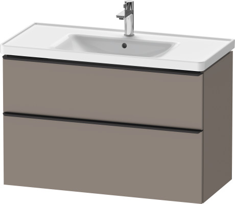 Тумба подвесная под раковину DURAVIT D-Neo DE435604343 984 мм х 452 мм, с выдвижным ящиком и выдвижным отделением, базальт матовый