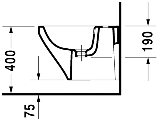 Подвесное биде Duravit DuraStyle 22851500001 с переливом, с покрытием WonderGliss, белое (изделие снято с производства)