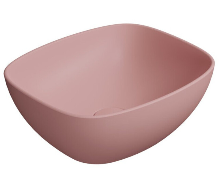 Раковина-чаша накладная GSI NUBES 978524 400 мм х 350 мм, без перелива, без отверстия под смеситель, цвет матовый Blush