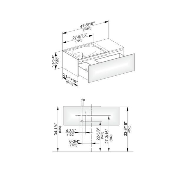 Тумба подвесная под раковину слева KEUCO EDITION 11 31153 140000 с одним выдвижным фронтом, корпус матовый лак/фасад стекло глянцевое стекло, трюфель