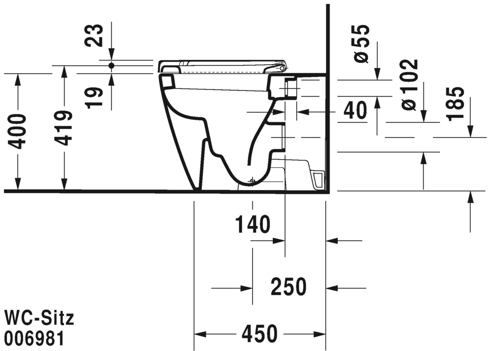 Напольный приставной унитаз Duravit Starck 2 2128090000 белый