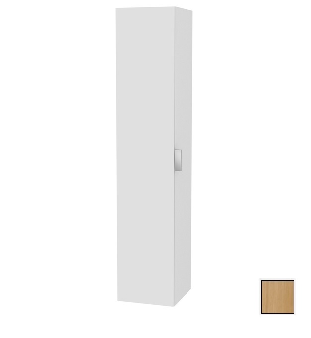 Шкаф - пенал высокий подвесной KEUCO EDITION 11 31330 890001 петли слева, 4 стеклянные полки, корпус/фасад шпон, светлый дуб